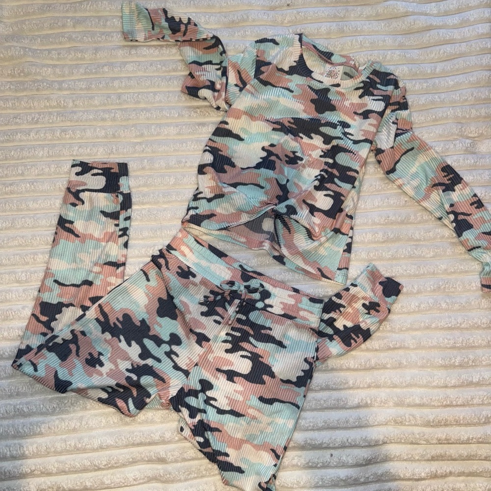 Self Esteem Kids Camouflage Pajama Set - Pink, Blue, Black